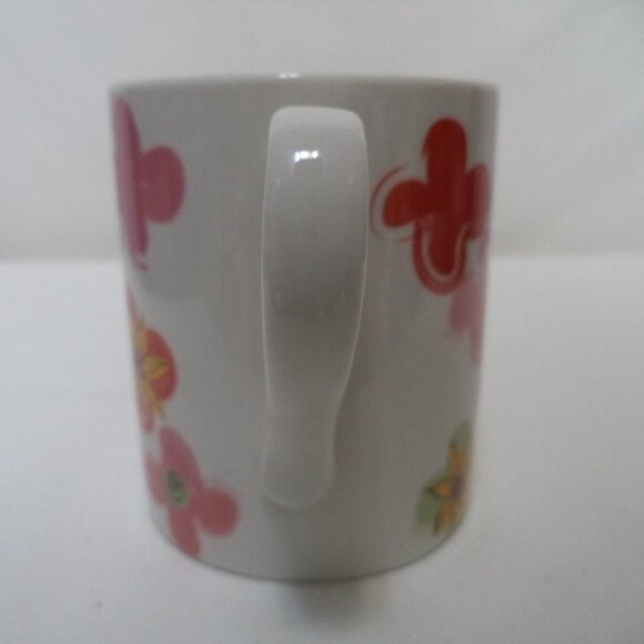Starbucks Floral Sunflower Mug Cup red pink Micro Dish safe Groovy 2007 Ceramic - Picture 3 of 11